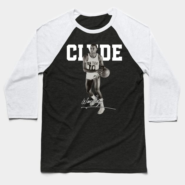 Walt Frazier The Clyde Basketball Legend Signature Vintage Retro 80s 90s Bootleg Rap Style Baseball T-Shirt by CarDE